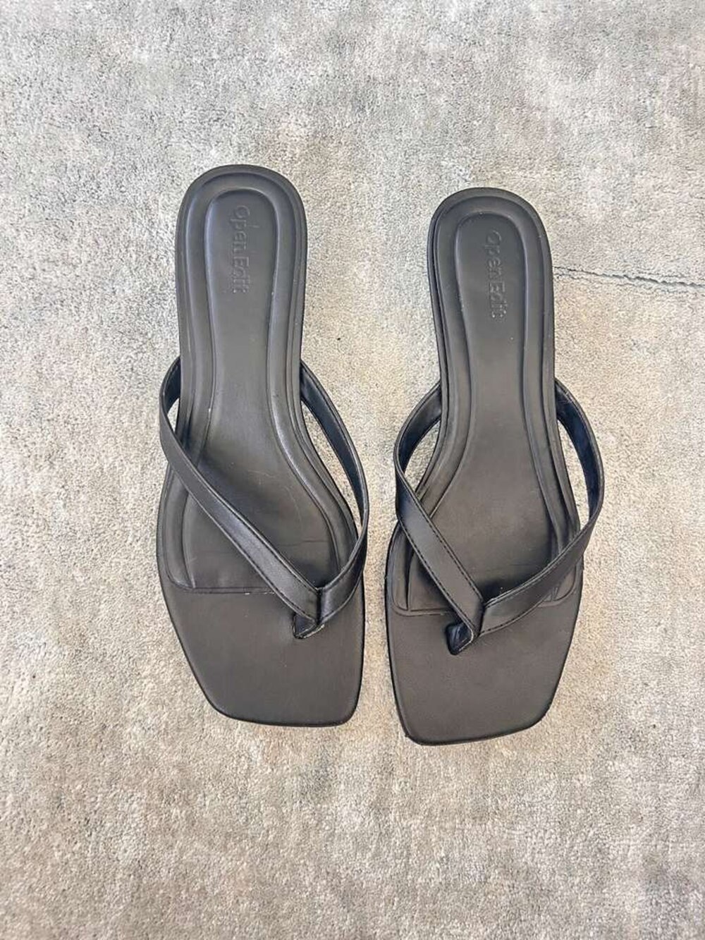 Open Edit Black Sandals | Kitten heel summer sandals